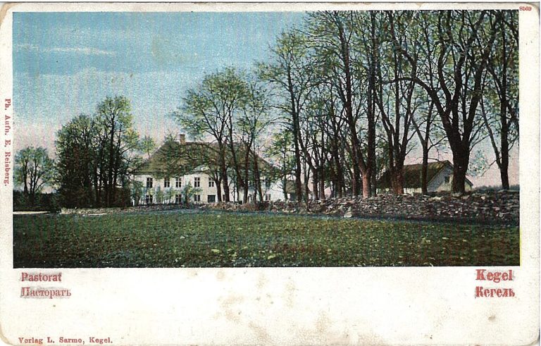 Vana postkaart, millel Keila kirikumõisa (endise pastoraadi) hoone Kegelis (Keilas) 20. sajandi algul